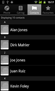 Press the required contact.The contact details are displayed.