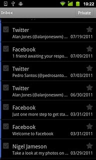 Press the required email message to read it.