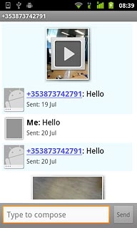 Press and hold the required text message until a pop-up menu is displayed.