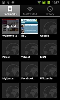 Press the required bookmark.