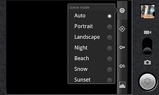 Press the required resolution below Scene mode.