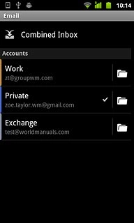 Press the required email account.