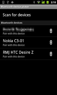 Press the required Bluetooth device.You also need to accept the transfer on the other device.The file is sent.