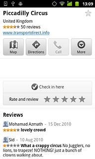 Press the directions icon.