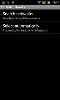 Press Search networks.Your phone searches for networks within range.A list of available networks will show on your display.