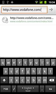 Key in the address of the required web page and press arrow right.