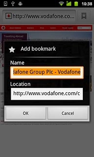 Press OK to save the bookmark.