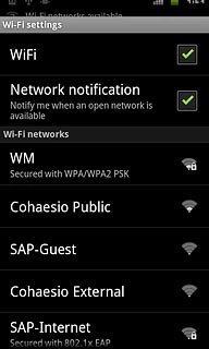 A list of Wi-Fi networks within range is displayed.Press the required Wi-Fi network.