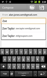Key in the first letters of the required contact.Matching contacts are displayed.Press the required contact.