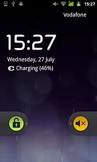 Press and drag the unlock icon right.