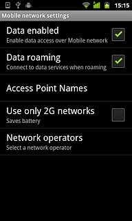 Press Use only 2G networks to turn the function on or off.