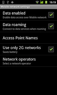 When the box next to the menu item is ticked (V), the function is turned on.