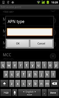 Key in default and press OK.