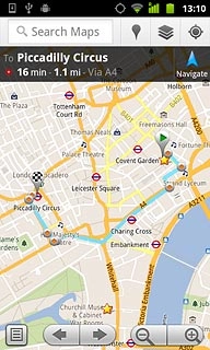 To view the route on a list:Press the list view icon.