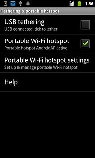 Press Portable Wi-Fi hotspot settings.