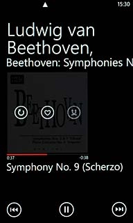 Press the repeat icon.Depending on the current setting, the function is turned on or off.
