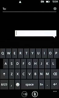 Press the writing language icon until the required language has been selected.