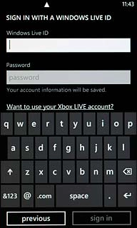 Press the field below Password and key in your password.