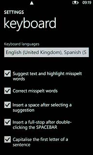 Press the field below Keyboard languages.