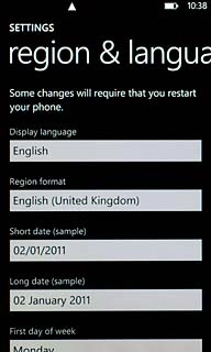 Press Display language.
