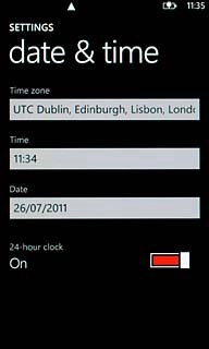Press the field below Date.