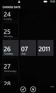 Press day, month and year and key in the required date.