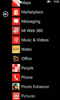 Go to the required menu item.Press and hold the menu item until a pop-up menu is displayed.