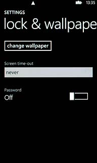 Press the indicator next to Password to turn on the function.Key in the required phone lock code.