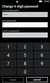 Key in your current phone lock code.Press the field below New password and key in a new phone lock code.