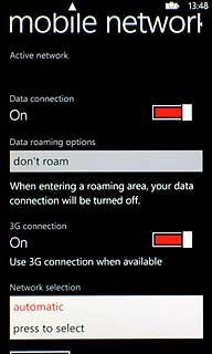 Press press to select.Your phone searches for networks within range.