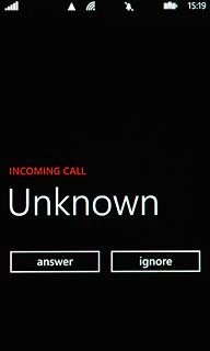 Press ignore to reject a call.