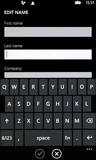 Press the field below Last name and key in the required last name.