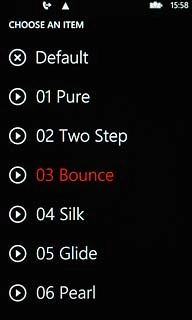 Once you've found a ring tone you like, press the required ring tone.