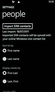 Press import SIM contacts.