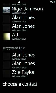 If no contacts are suggested:Press choose a contact.