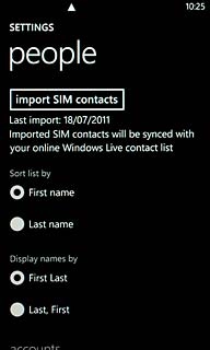 Press import SIM contacts.