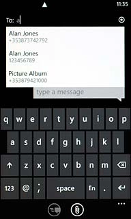 Key in the first letters of the required contact.Matching contacts are displayed.Press the required contact.
