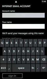 Press the field below Your name and key in the name you want to use as sender in your email messages.