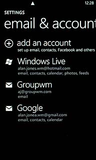 Press the email account you've just created.