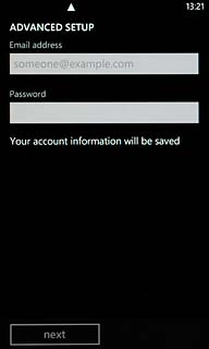 Press the field below Email address and key in your email address.