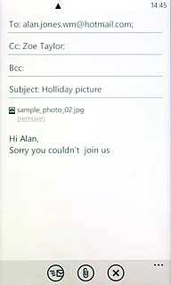 Press the send icon when you've finished your email message.