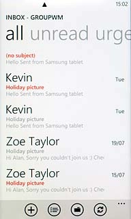 Press the required email message to read it.