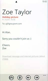 Press the reply icon.