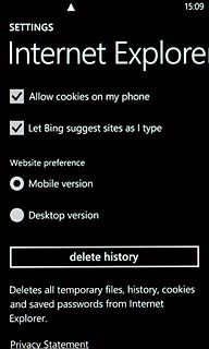 Press delete history.