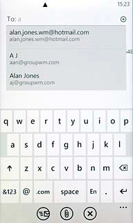 Press the required contact.Write subject and text for your email message.