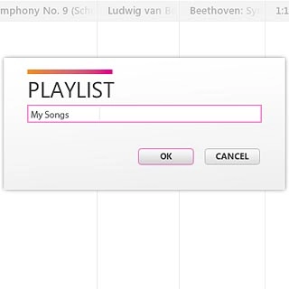 Key in a name for the playlist and select OK.