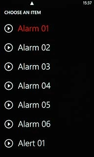 Once you've found an alarm tone you like, press the required alarm tone.