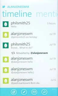 You can now use the application.Please note that Twitter isn't part of the original application package and therefore only a general description is given here.You have a number of options, such as:Write status updatesView status updates from people you followView messages sent directly to you