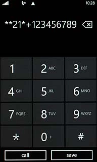 Press call.A request to turn on the setting is sent to the network.