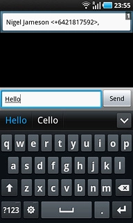 Press Send when you've written your text message.